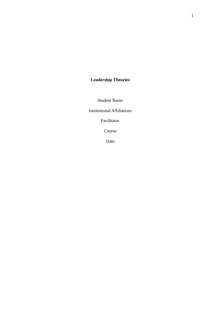 Theories of Leadership