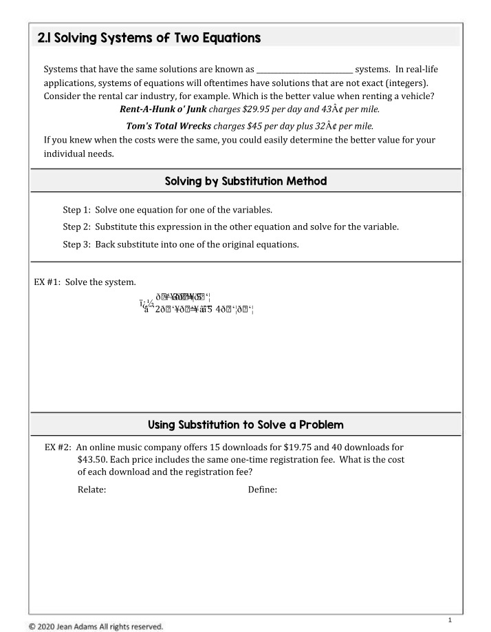 Lesson 2 Student Notes - Unit 2