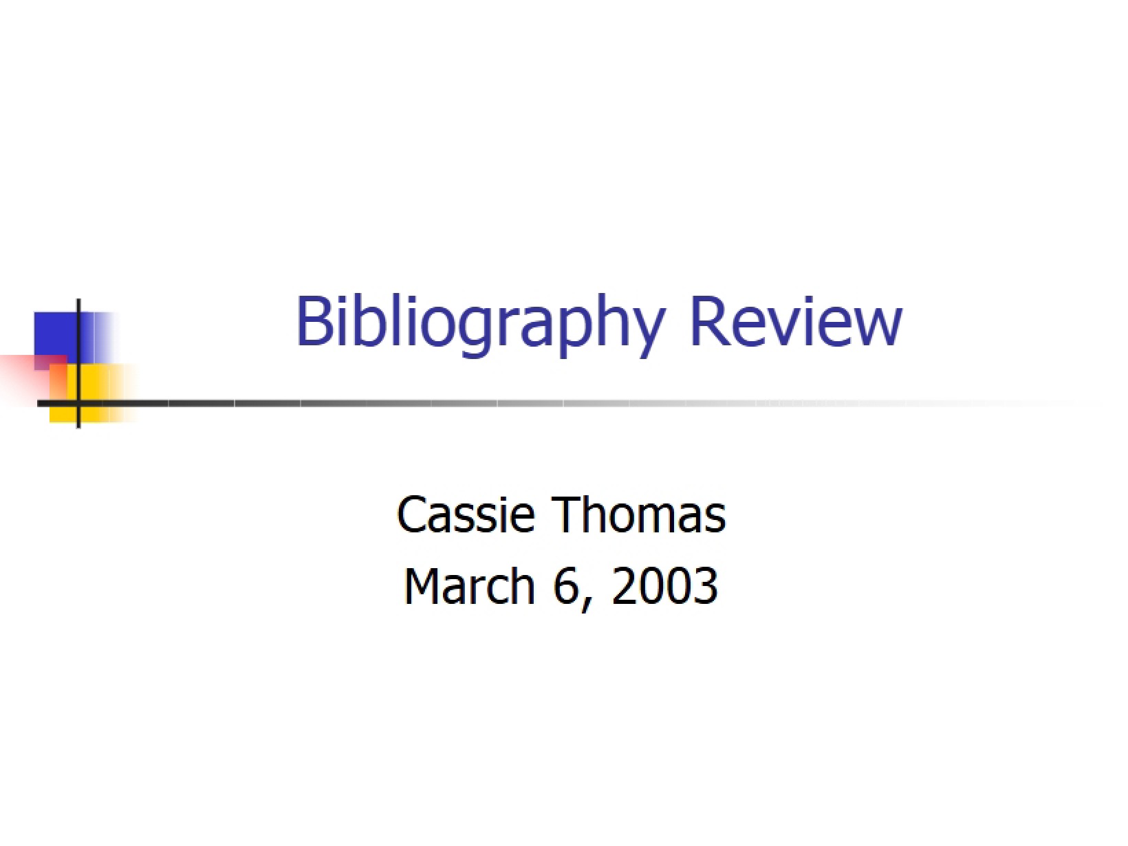 Review of Bibliography