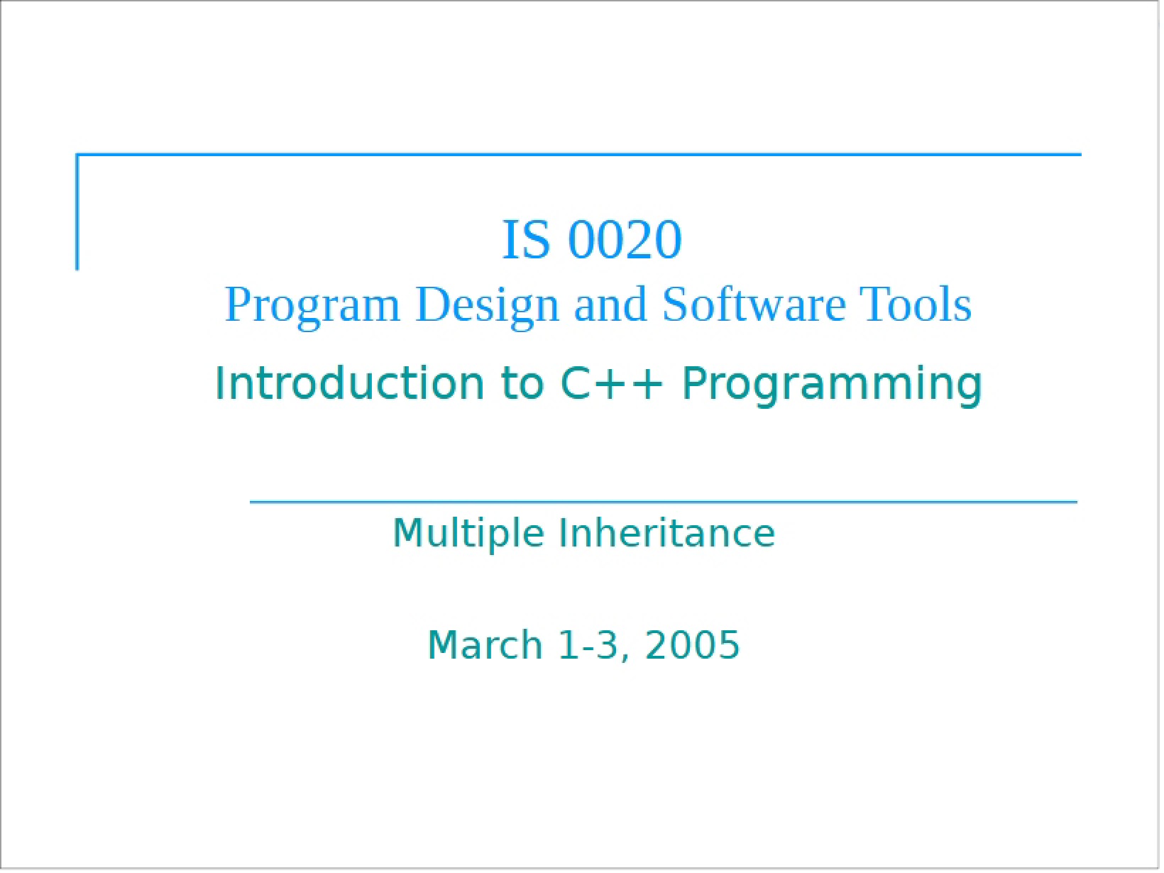 Multiple Source Inheritance