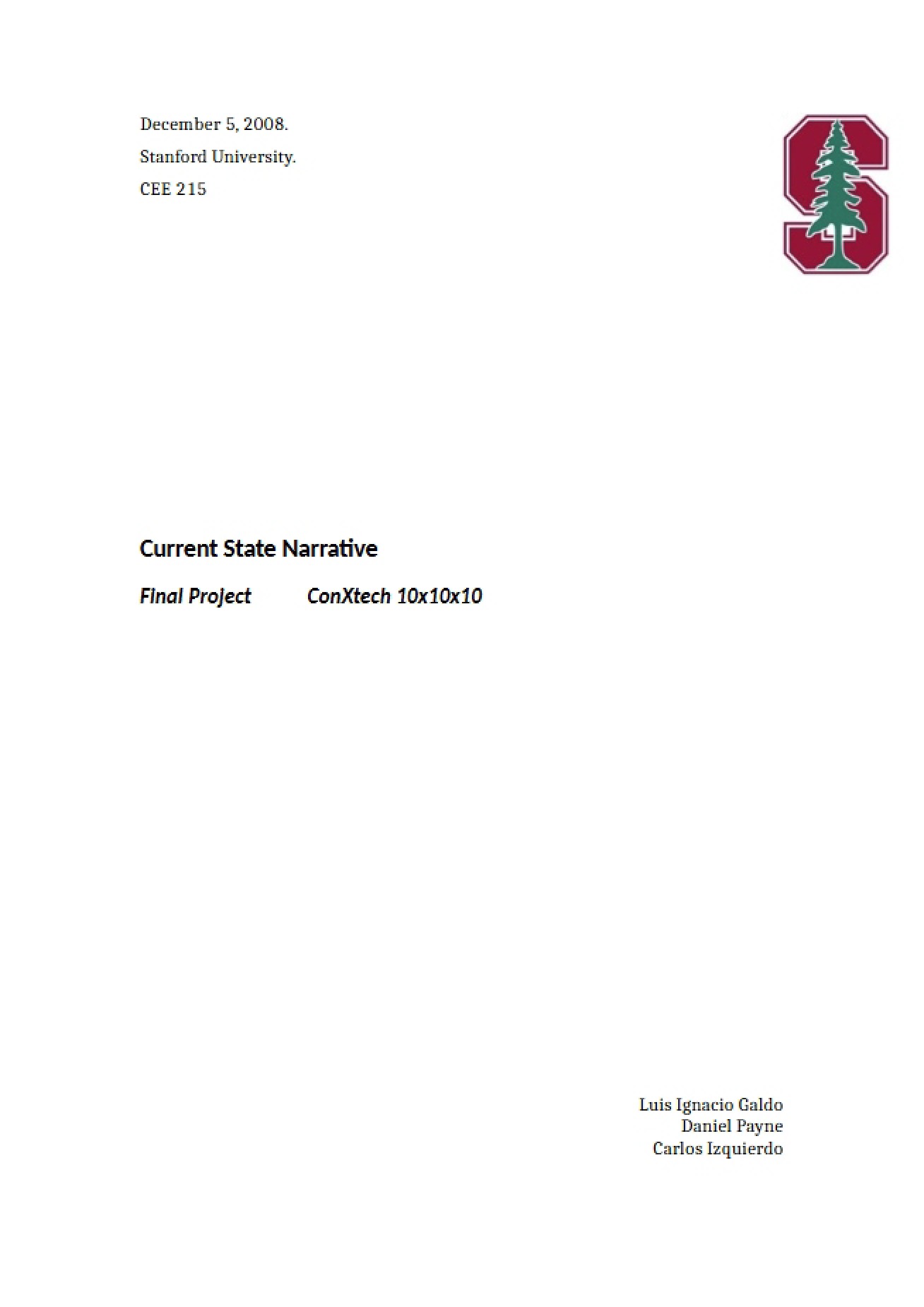 Current State Narrative Final Project