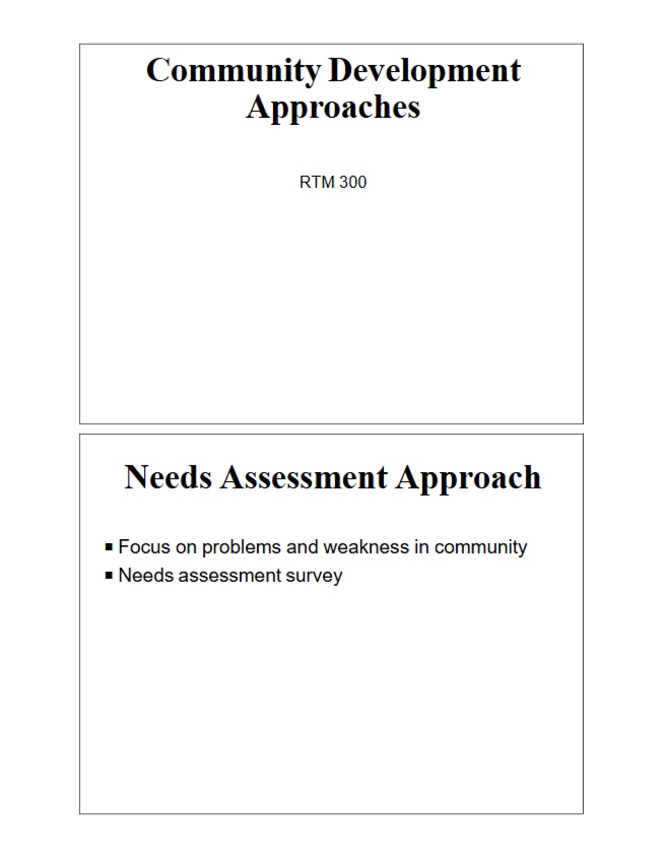 Approaches for Developing Communities