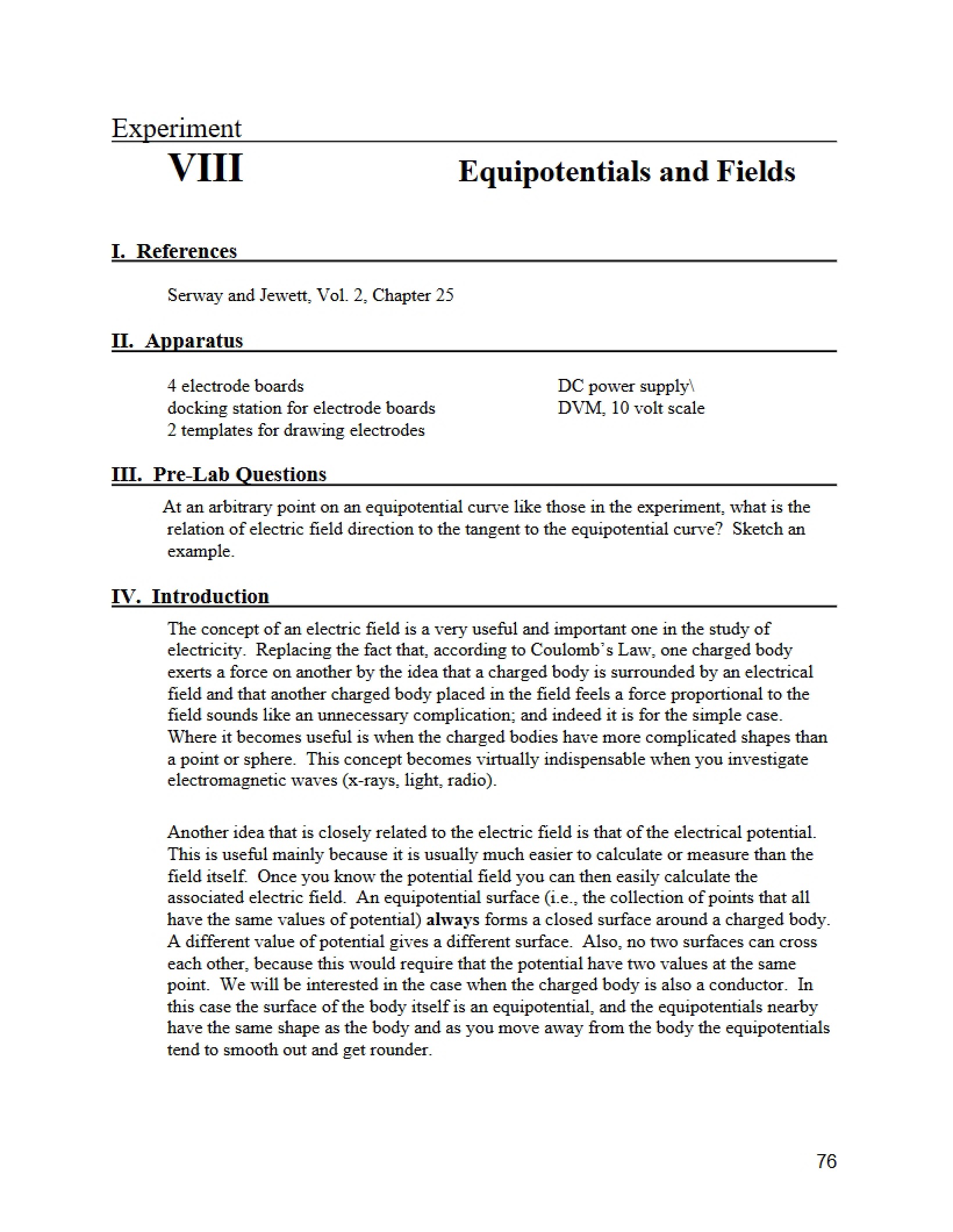Fields and Equipotentials