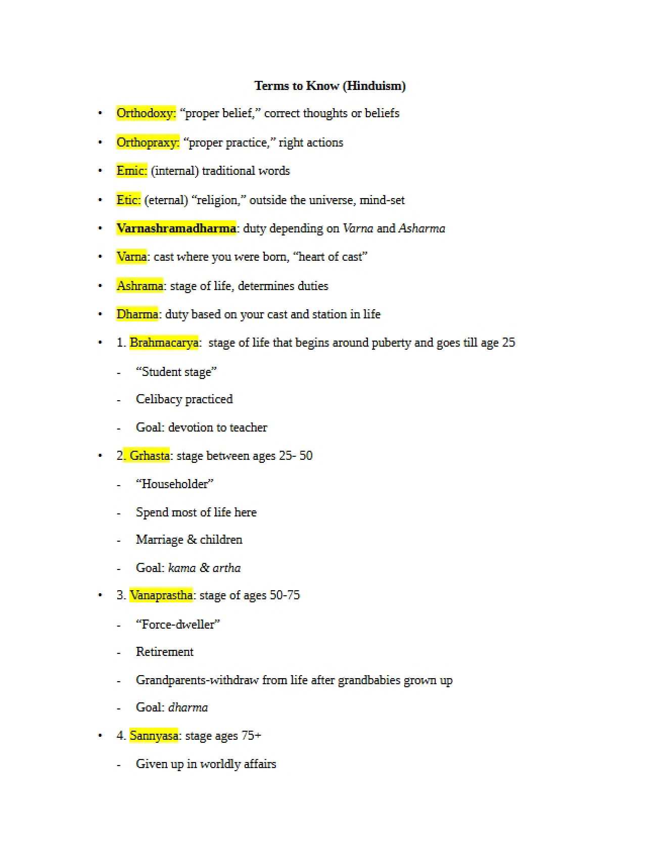 Hinduism Terms to Know