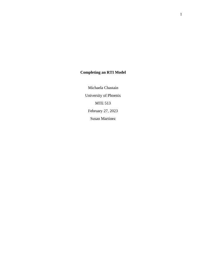 Completing the RTI Model