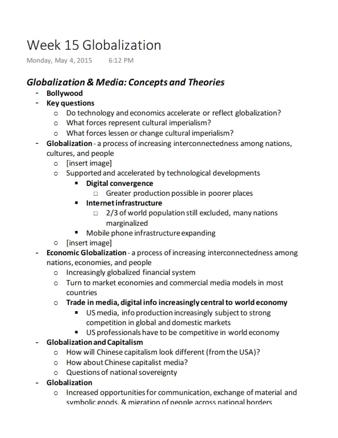 Globalization Week 15