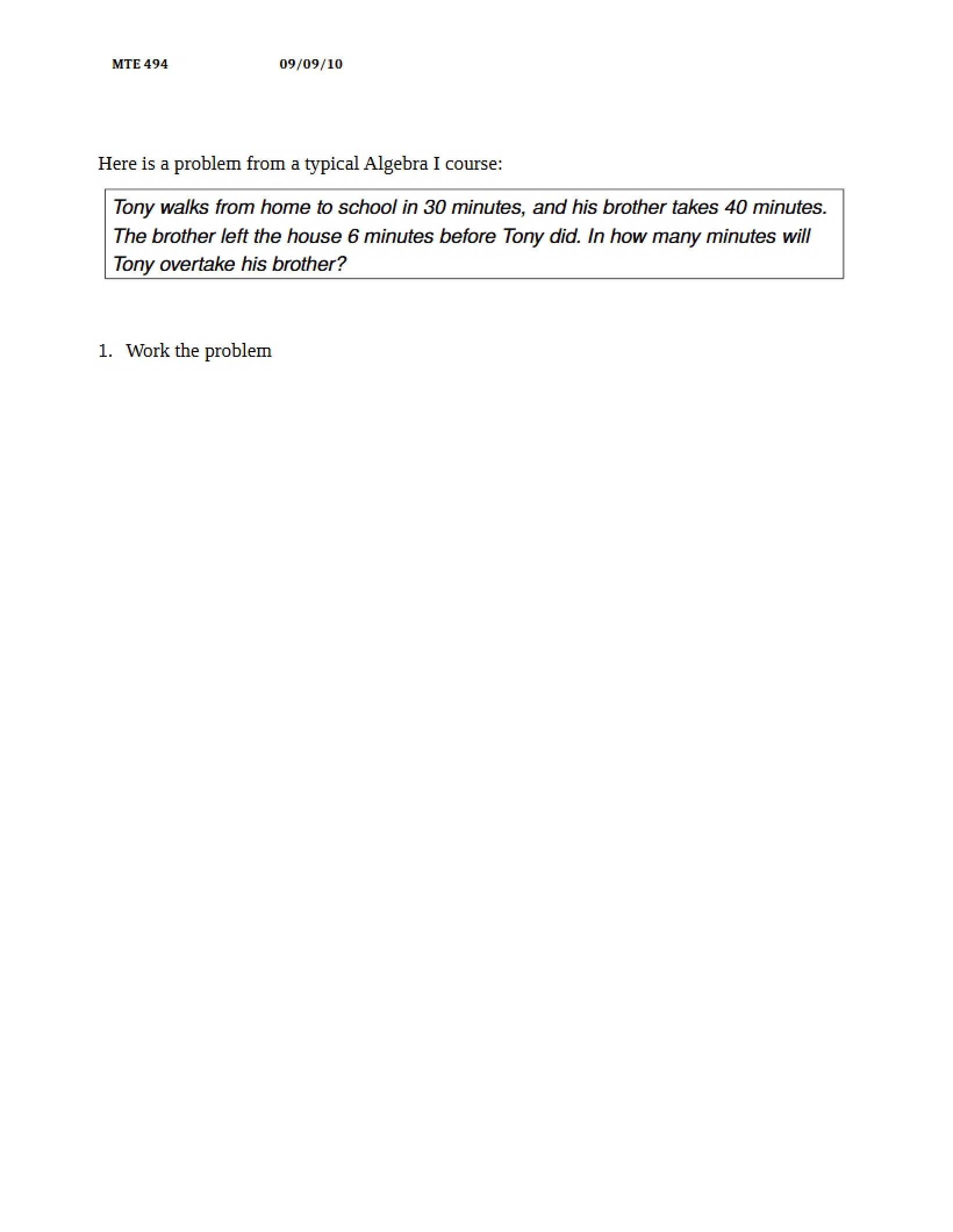 Problem Set