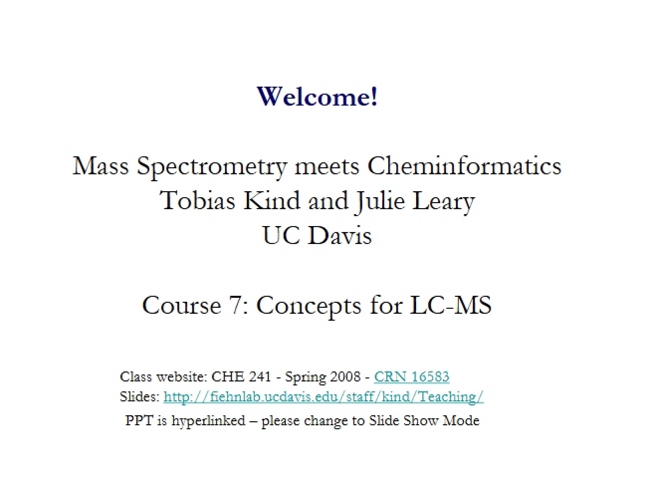 LC-MS Concepts and Fundamentals