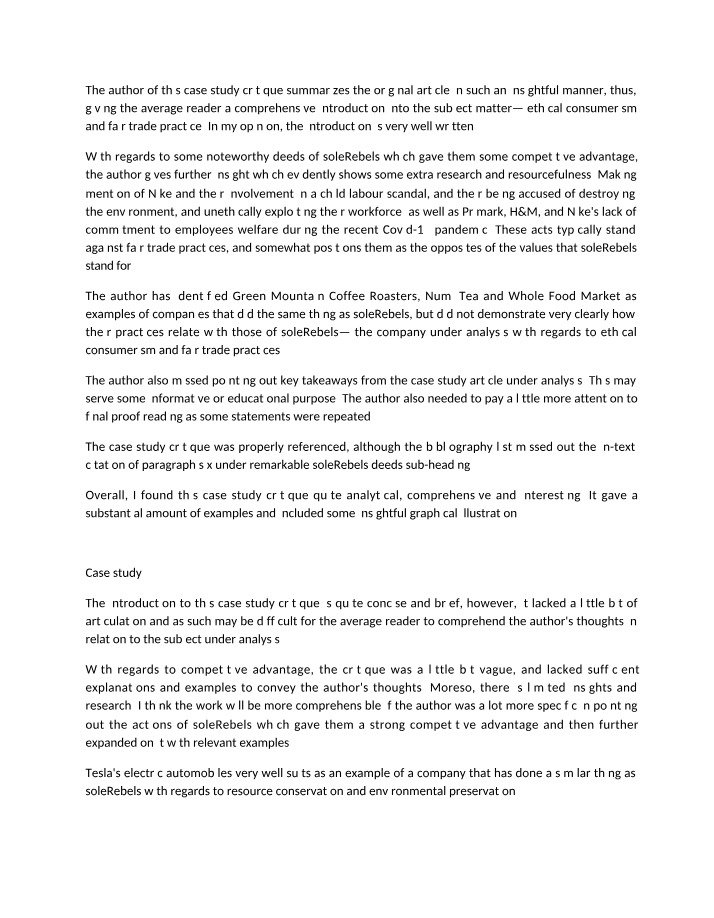 Fair Trade Practices and Ethical Consumerism Case Study