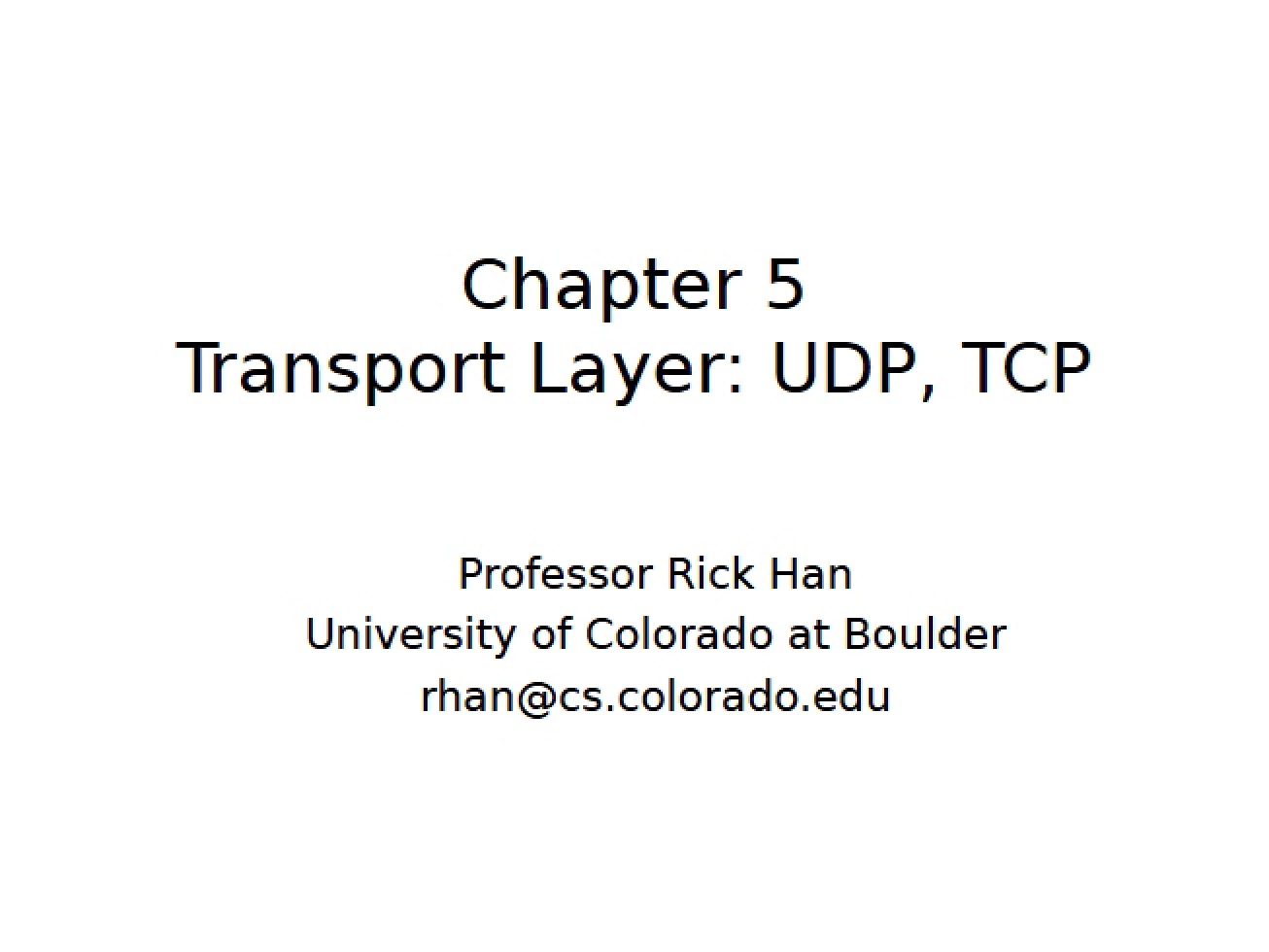 Introduction to the Transport Layer