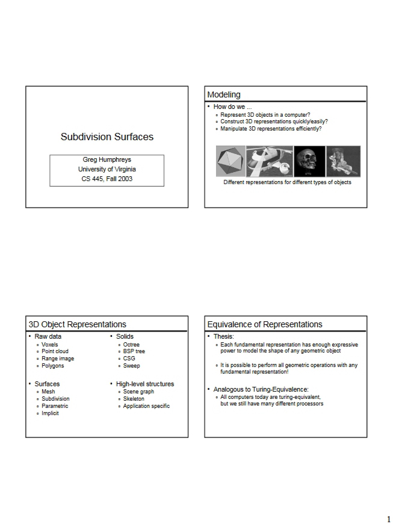 Surface Subdivision Modeling
