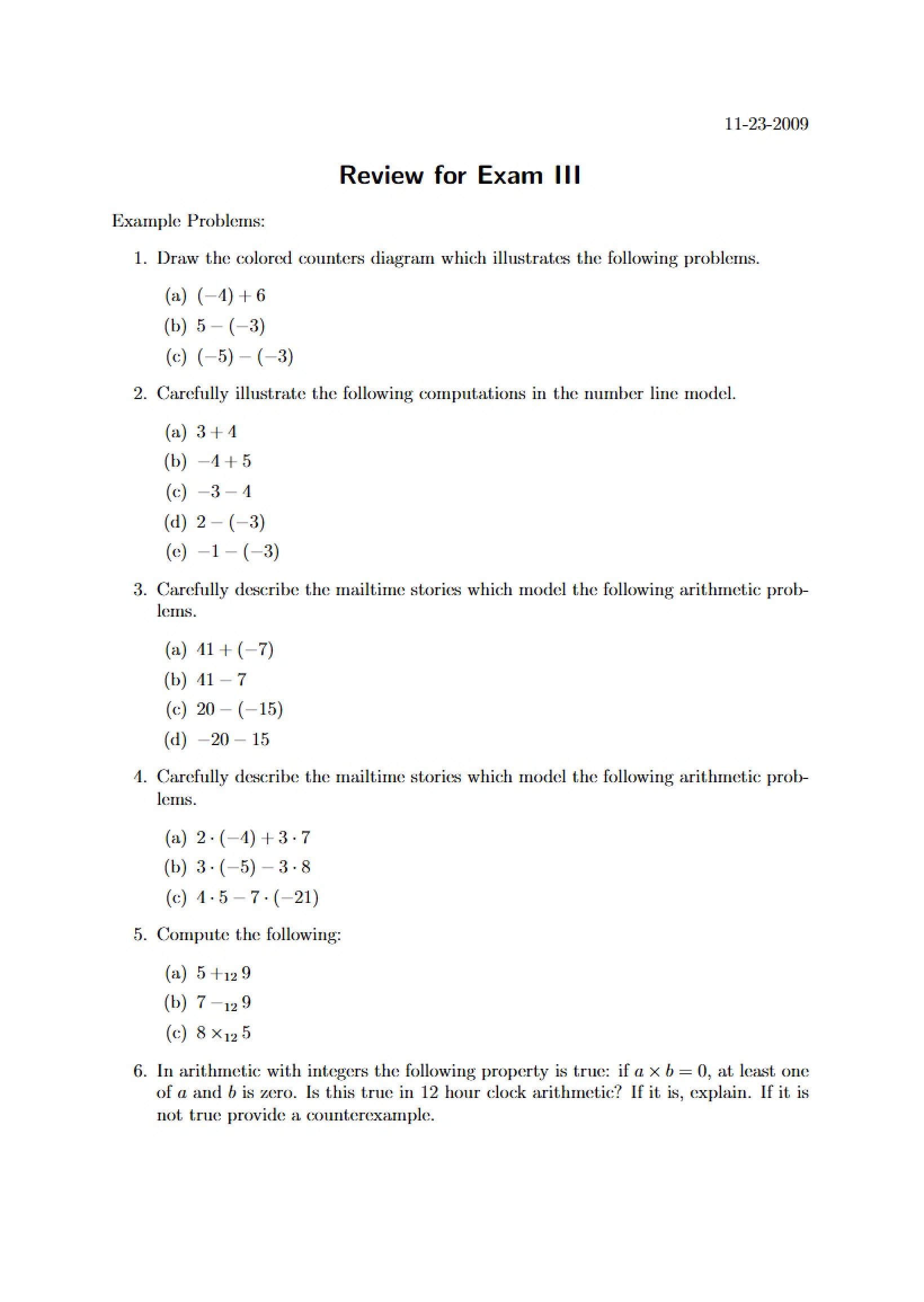 Third Exam Review