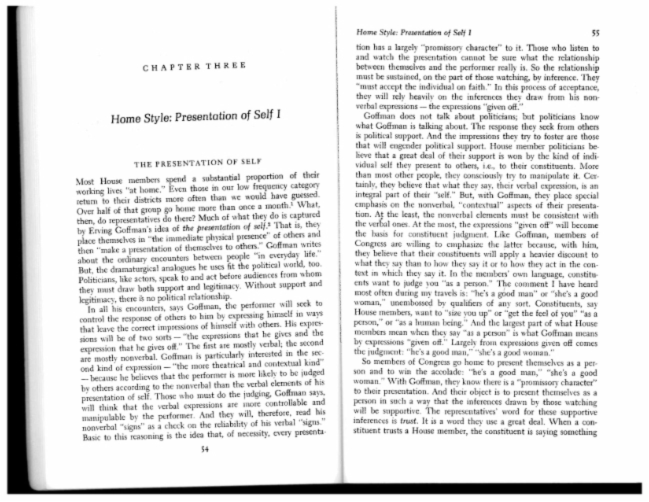 Congressional Home Styles: Fenno Chapters 3-4