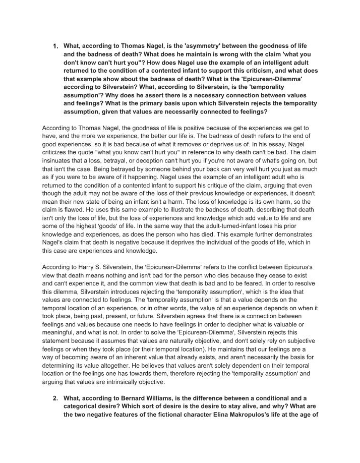 Final Exam for Philosophy 2073