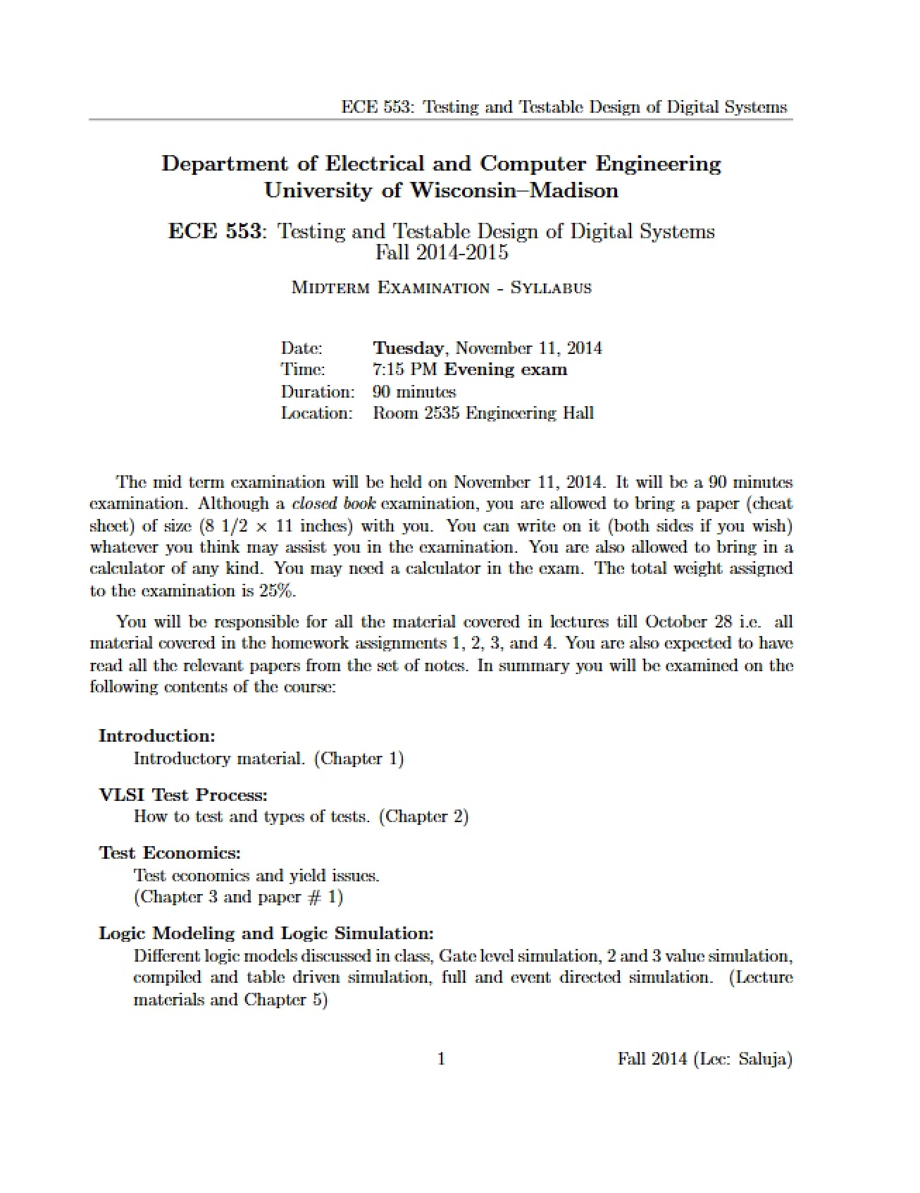 Course Syllabus
