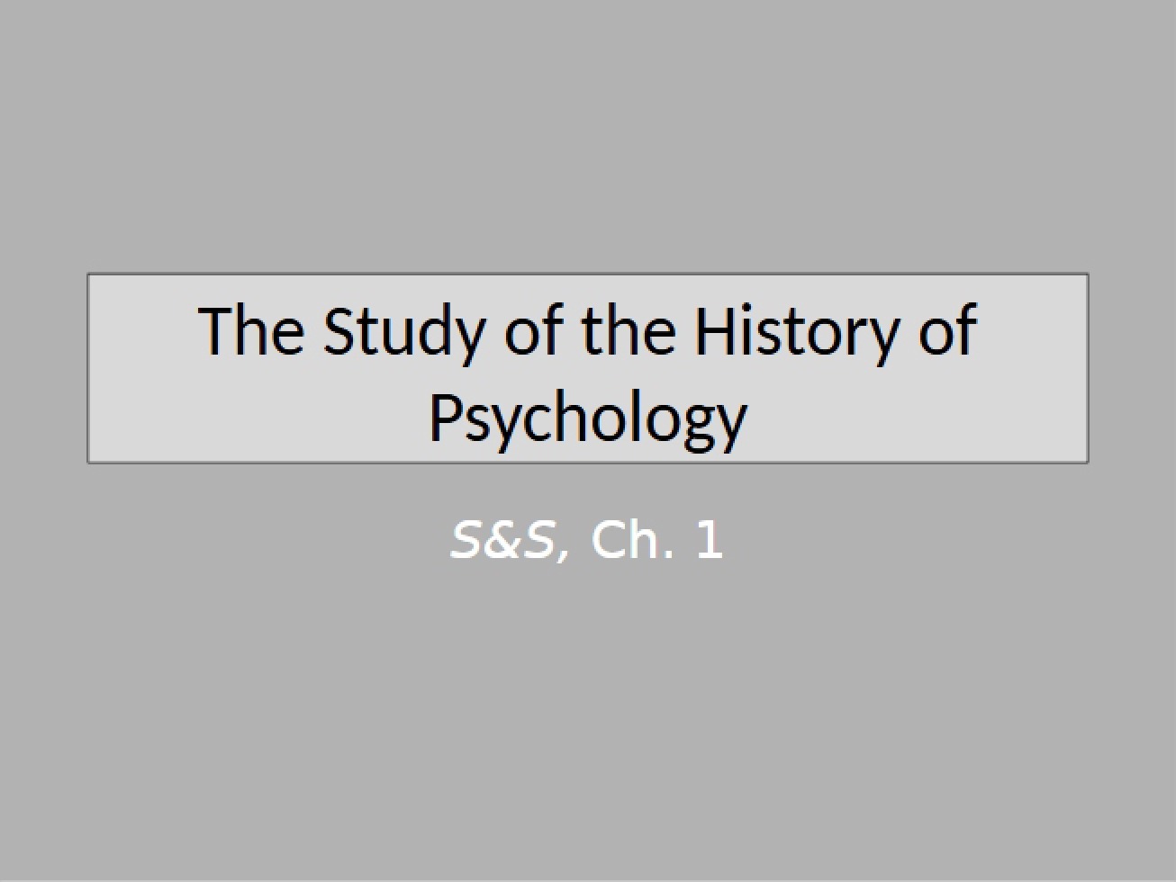 Psychology History Study