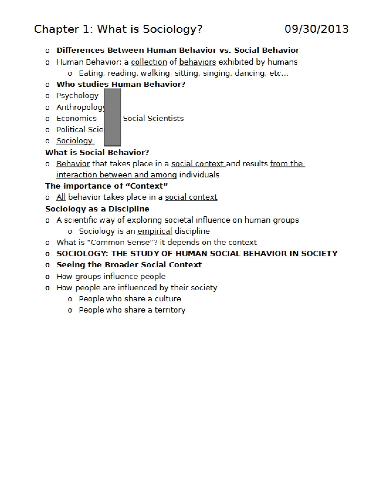 Core Principles of Sociology