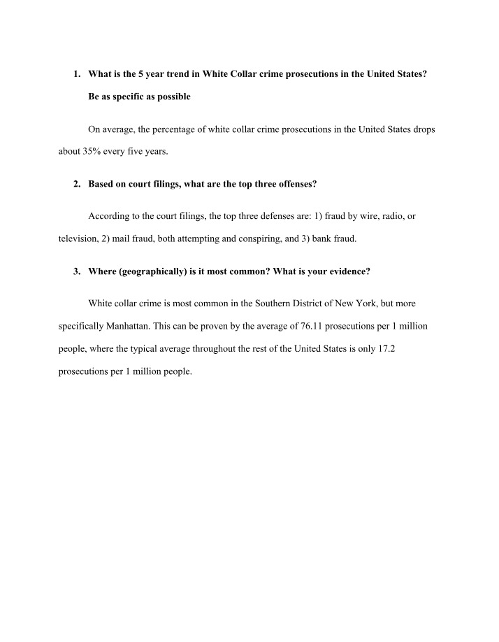 White Collar Crime - Assignment 9