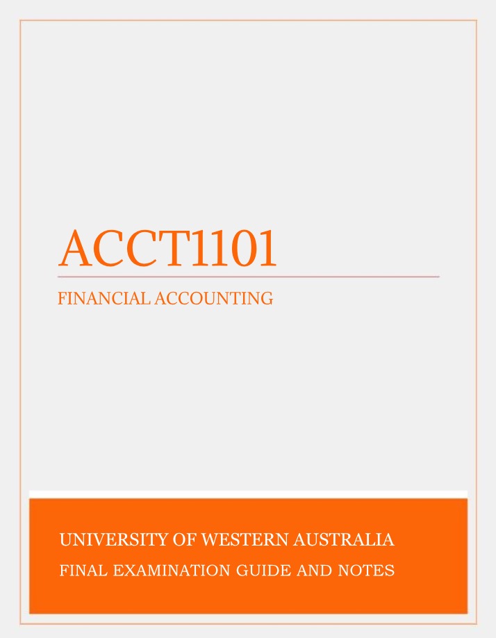 ACCT1101 Financial Accounting Exam Guide and Notes