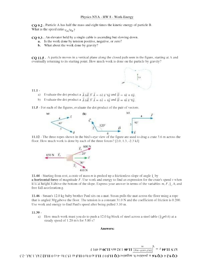 Work-Energy in Physics - Elevator and Particle Kinetics