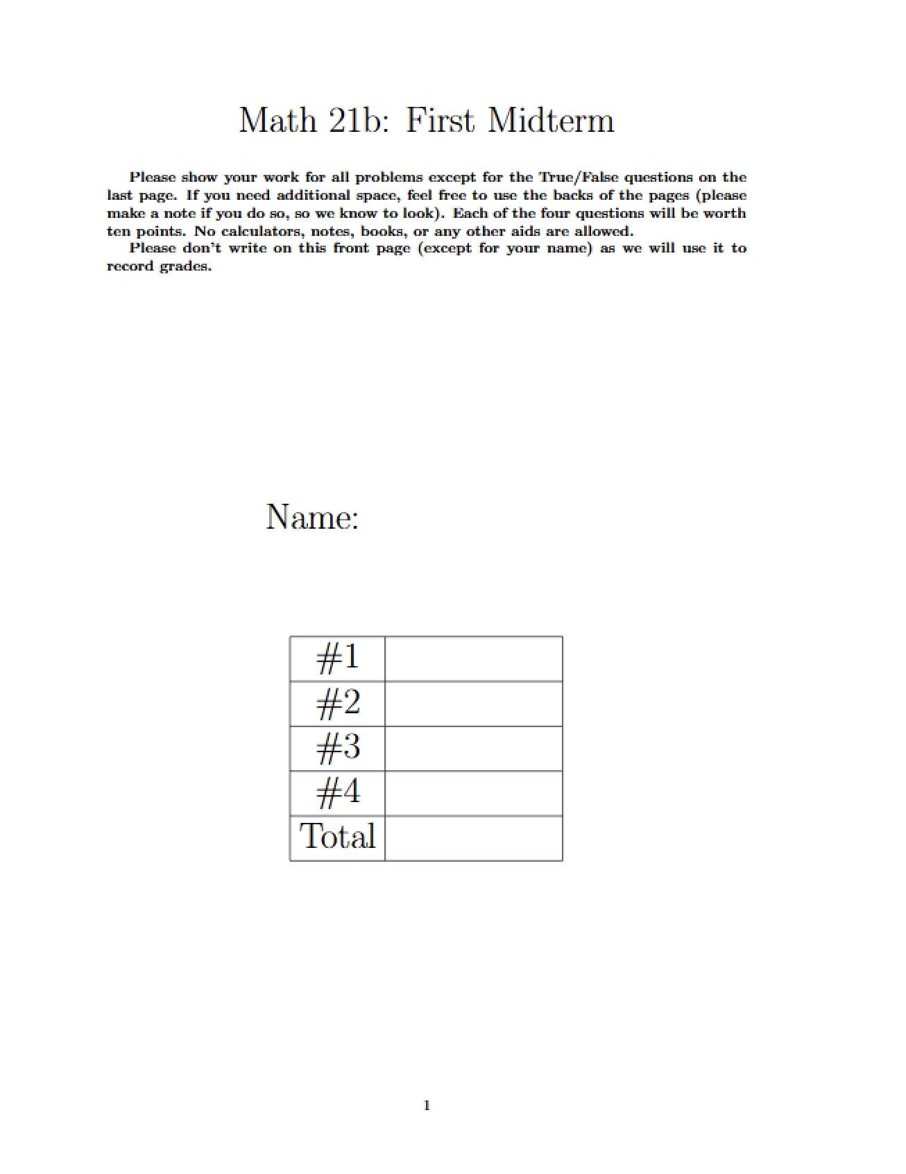 Initial Midterm Assessment