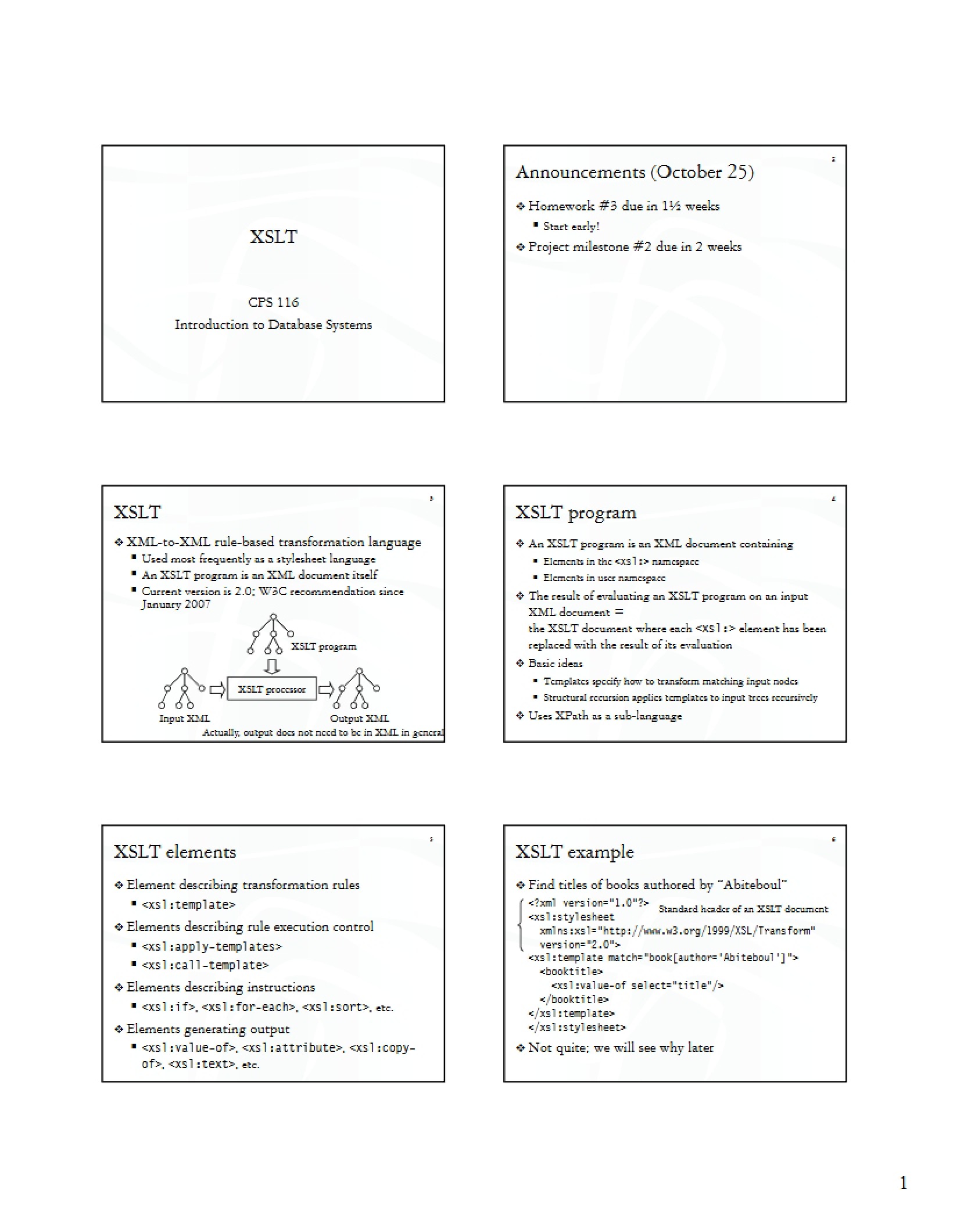 Lecture on XSLT