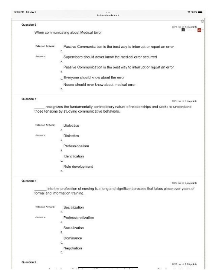 Quiz - Nursing and Medical Error Communication