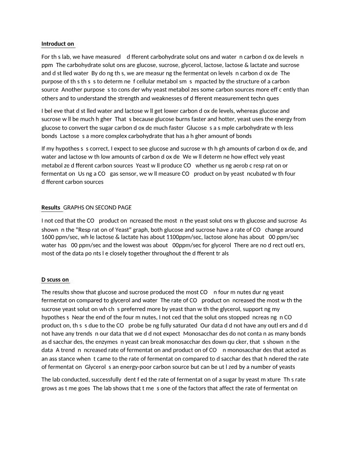 Impact of Different Conditions on Yeast Fermentation