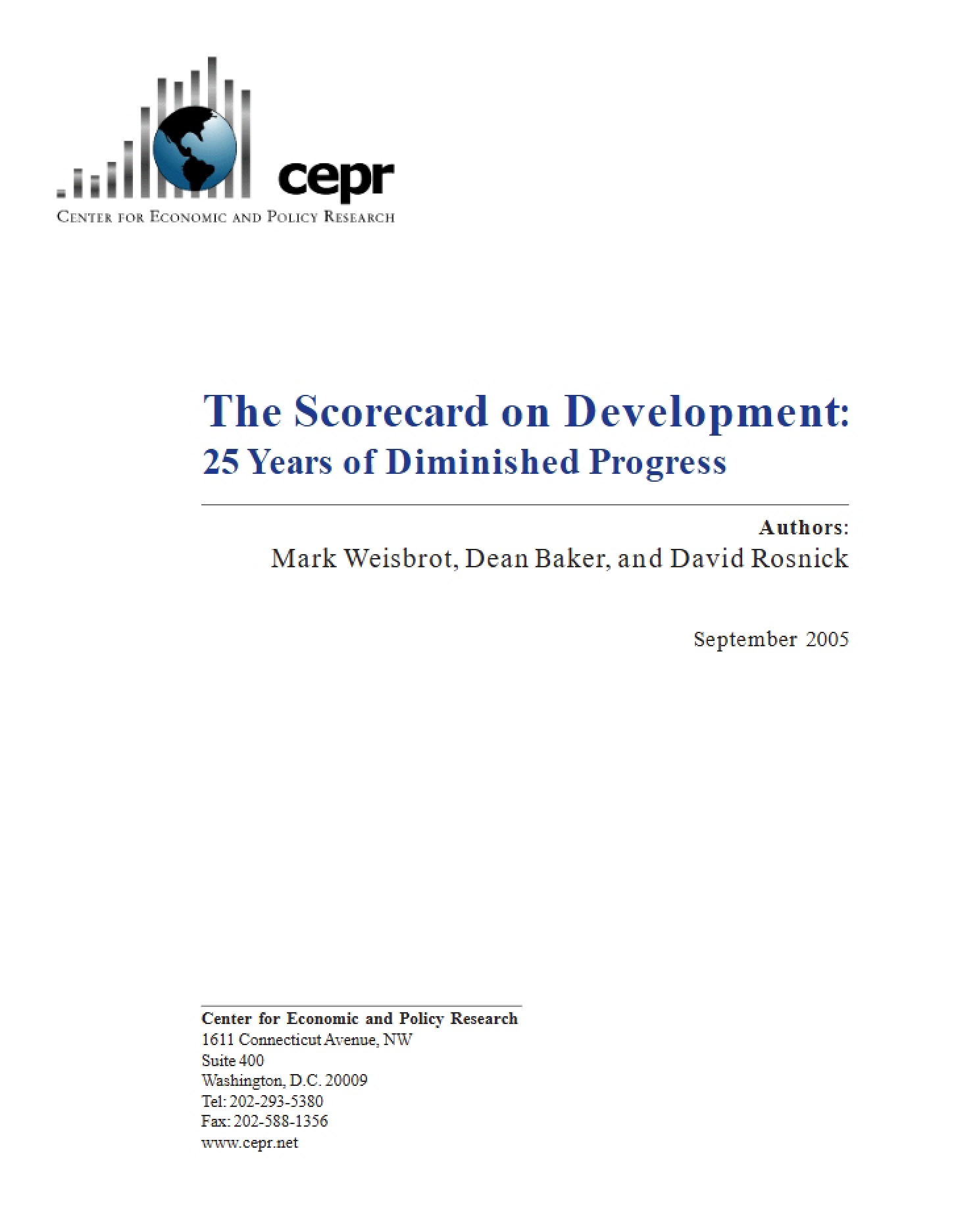 Development Scorecard Report