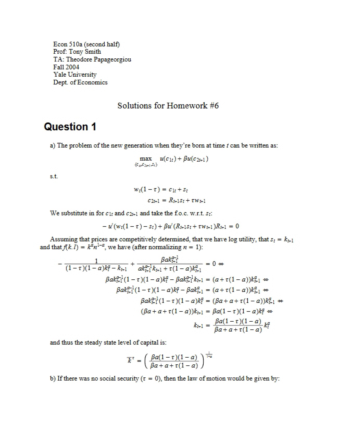 Homework 6 Answers