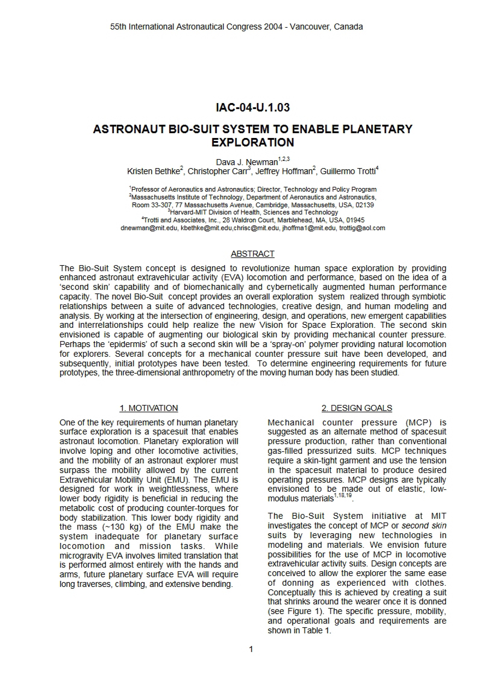 Planetary Exploration via Astronaut Bio-Suit System