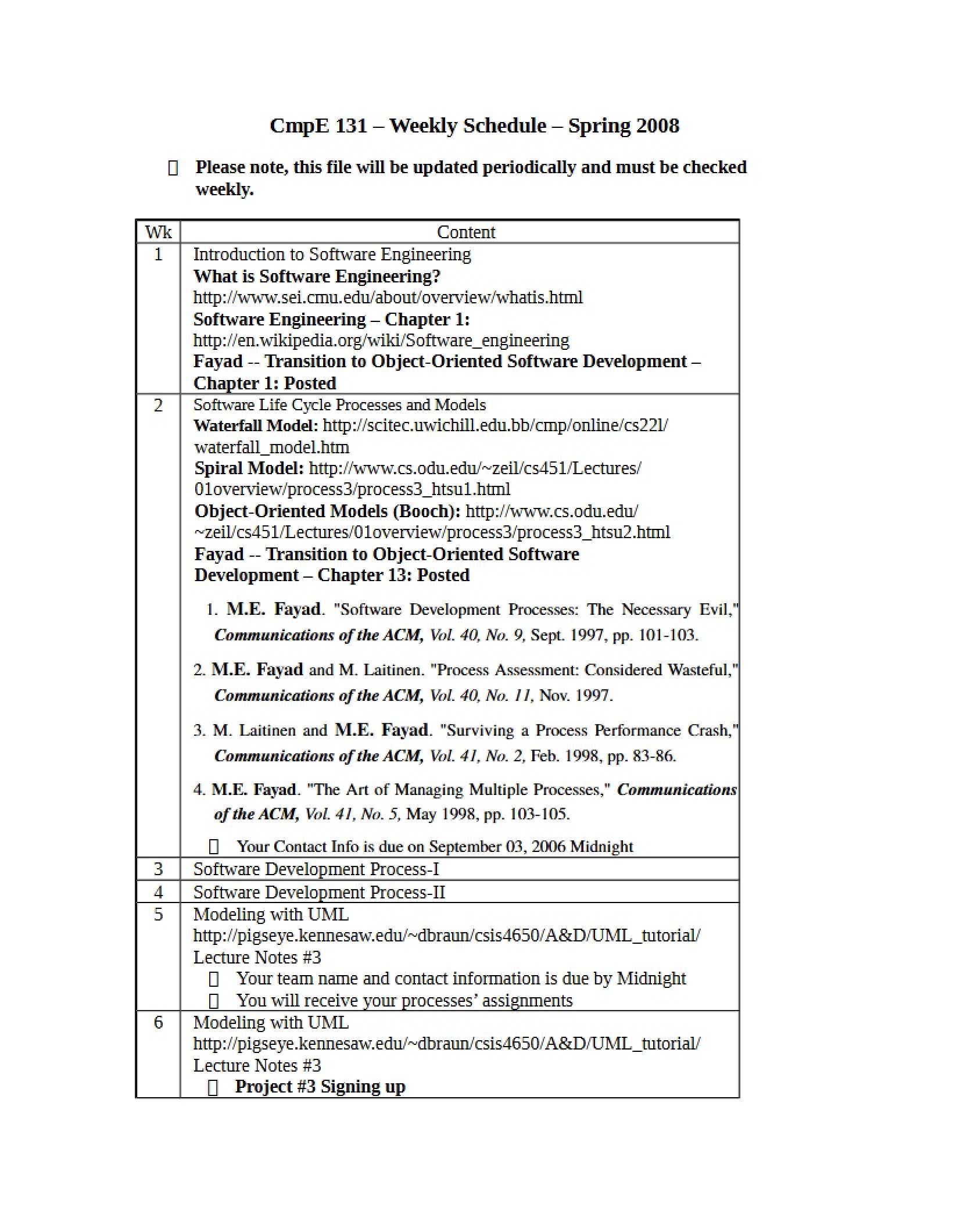 Course Schedule