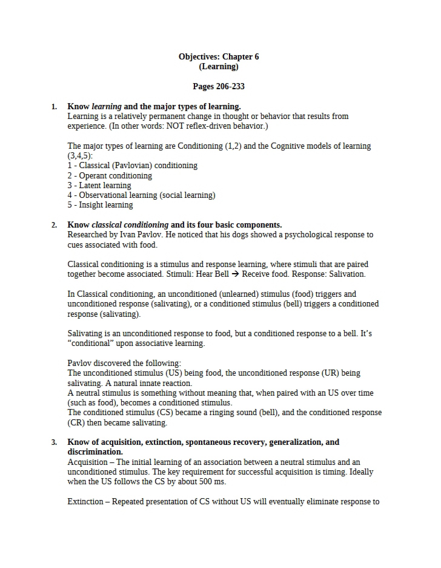 Learning Chapter 6