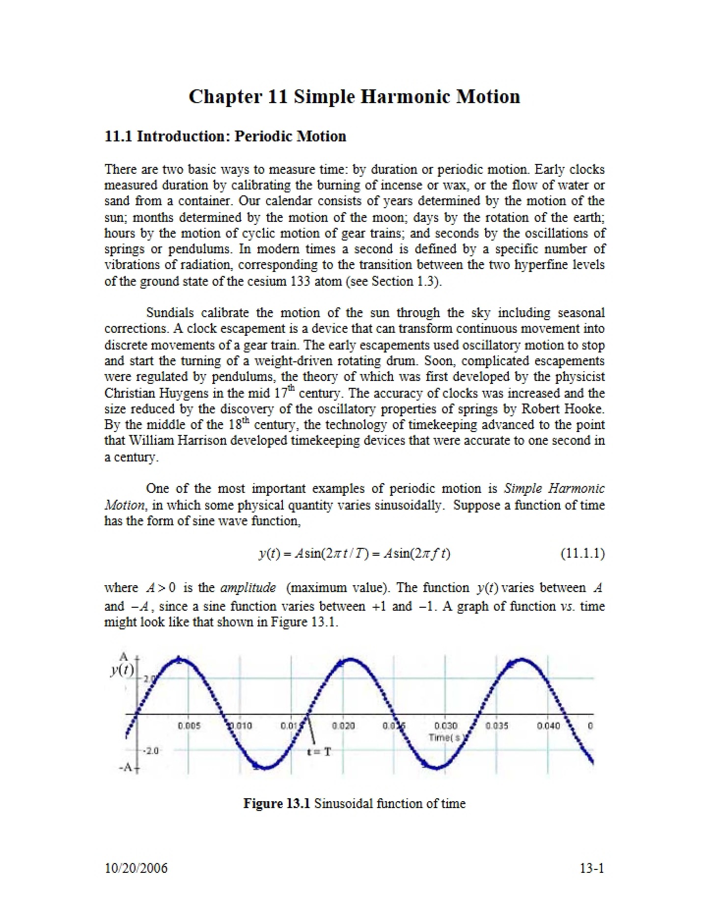 Oscillatory Motion