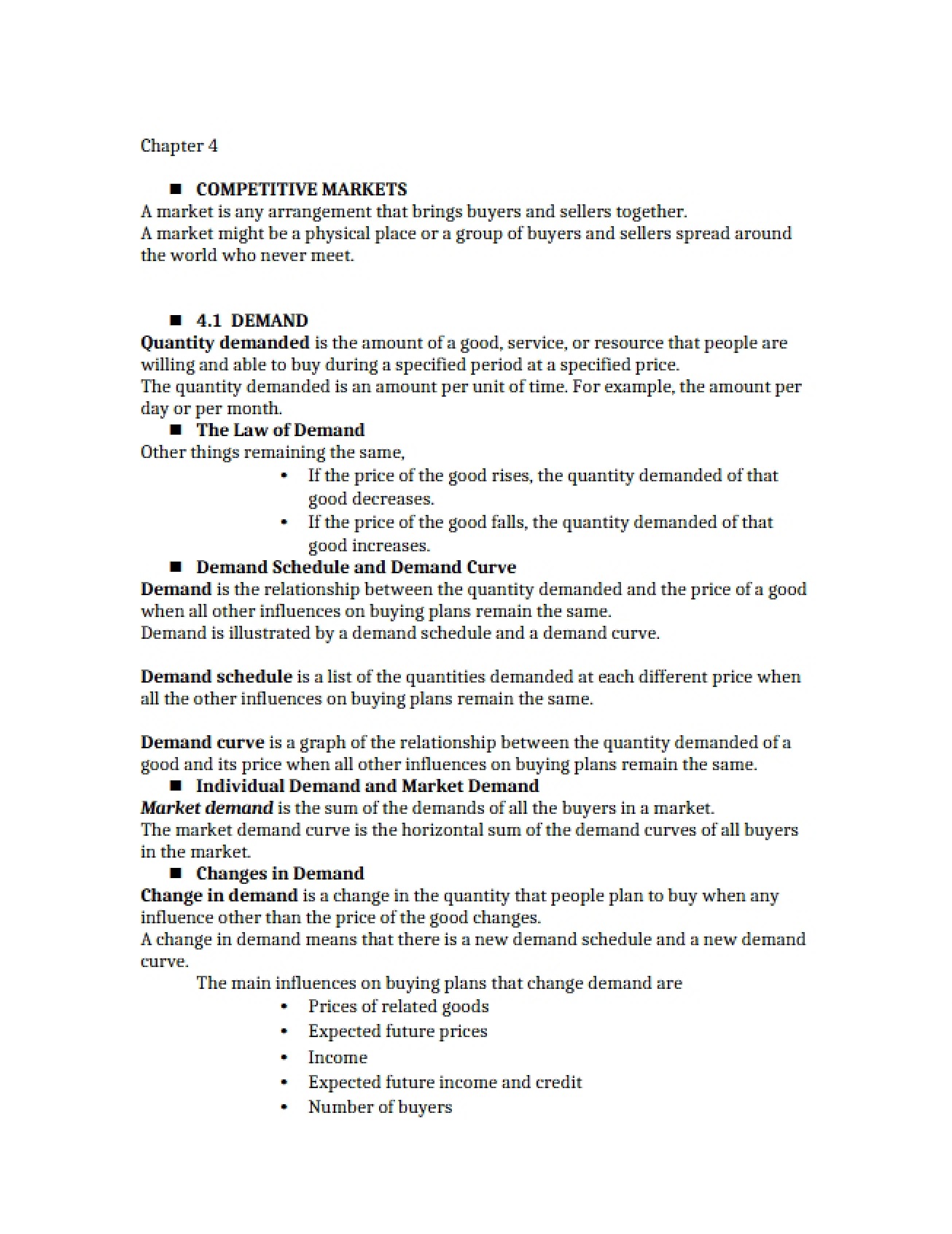 Microeconomic Principles from Chapter Four