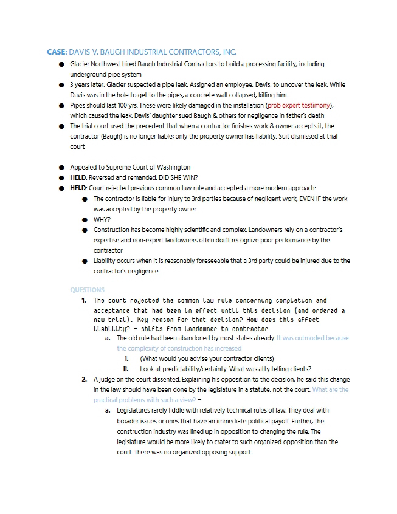 Cases for First Exam