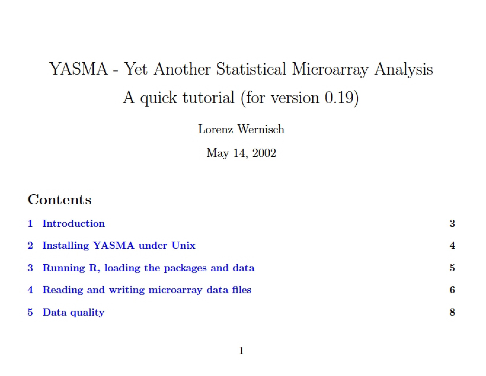 Statistical Microarray Analysis (YASMA)