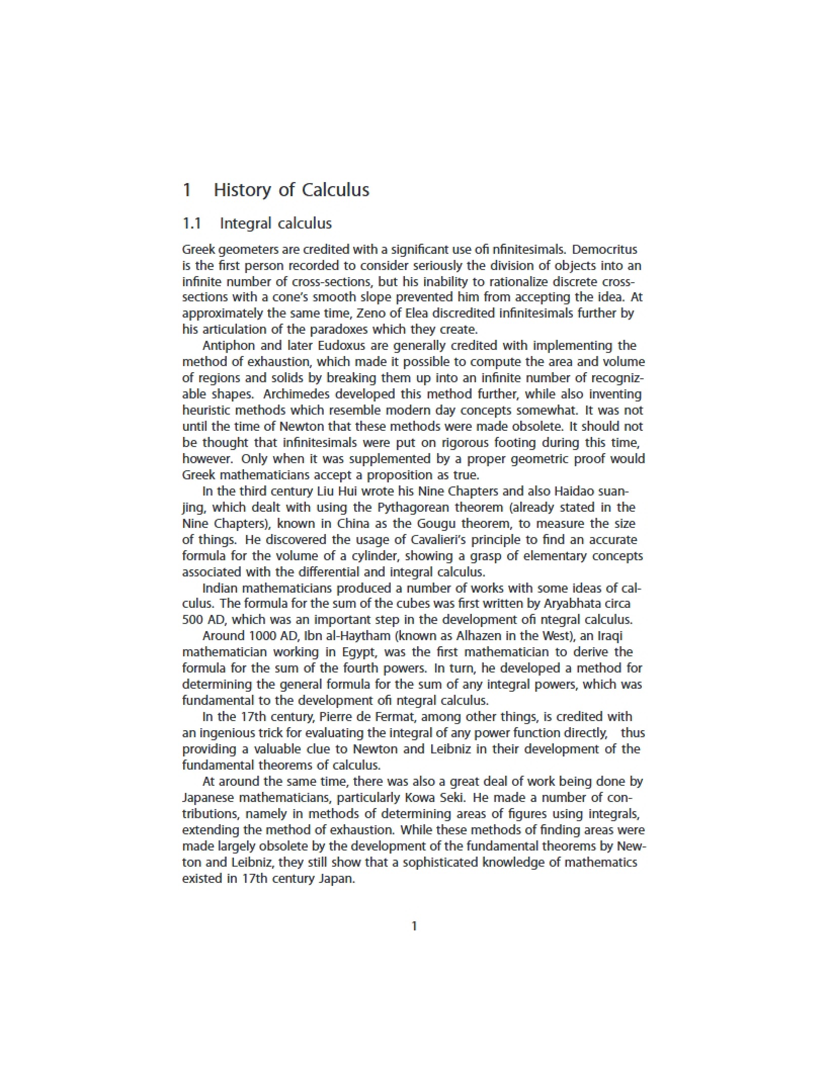 Historical Overview of Calculus