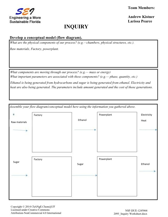 Worksheet for Inquiry
