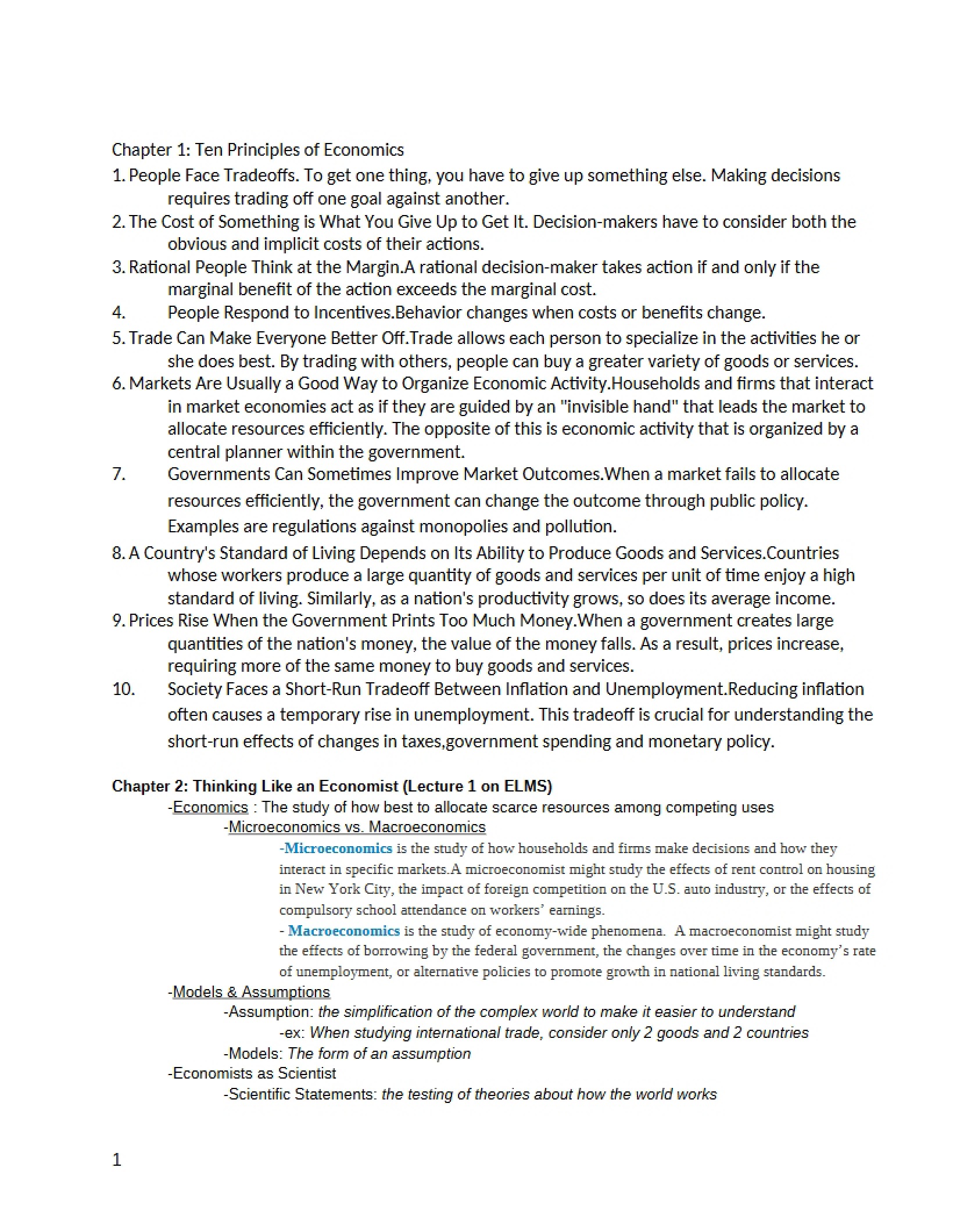 Ten Principles Chapter One