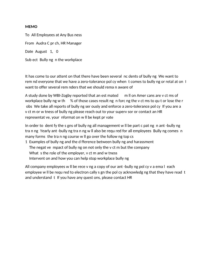 Policy Communication for Preventing and Mitigating Workplace Bullying