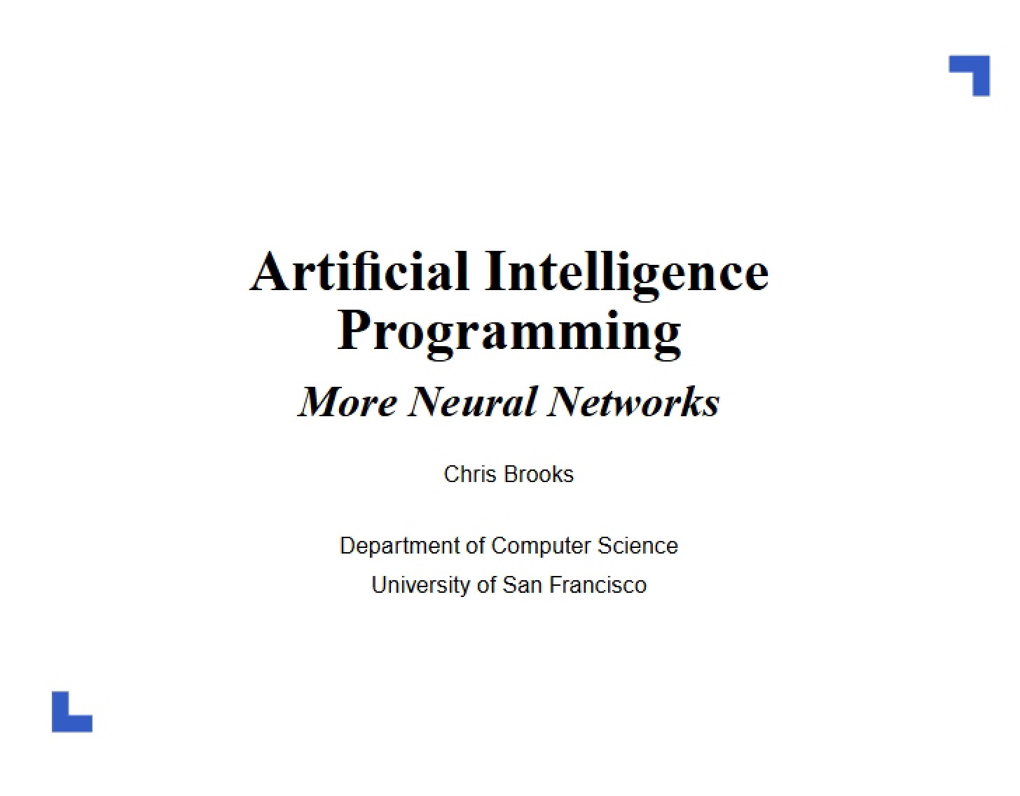 Analysis of Neural Networks