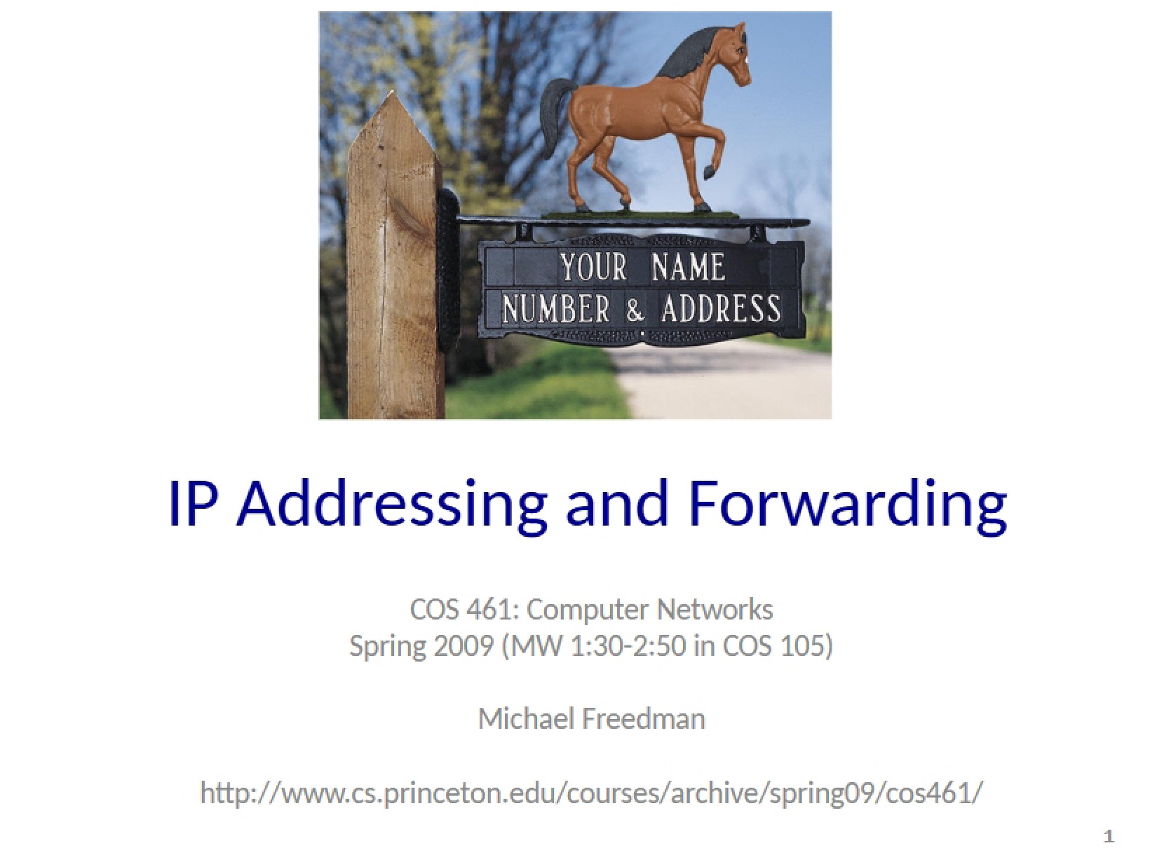 Forwarding and Addressing (IP)
