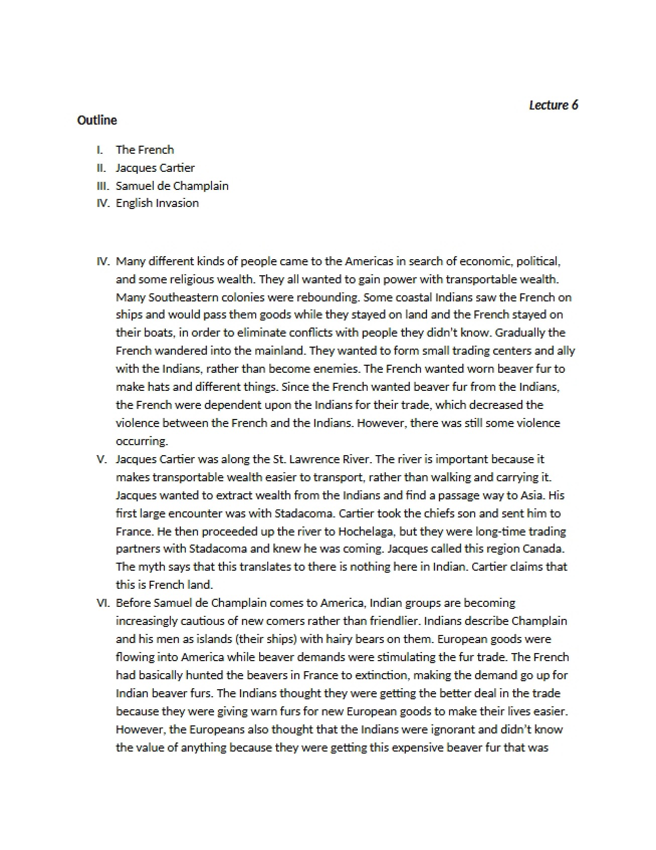 Course Notes on American Indian History