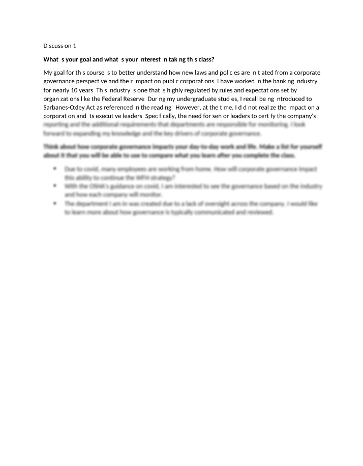 Corporate Governance Impact on the Public