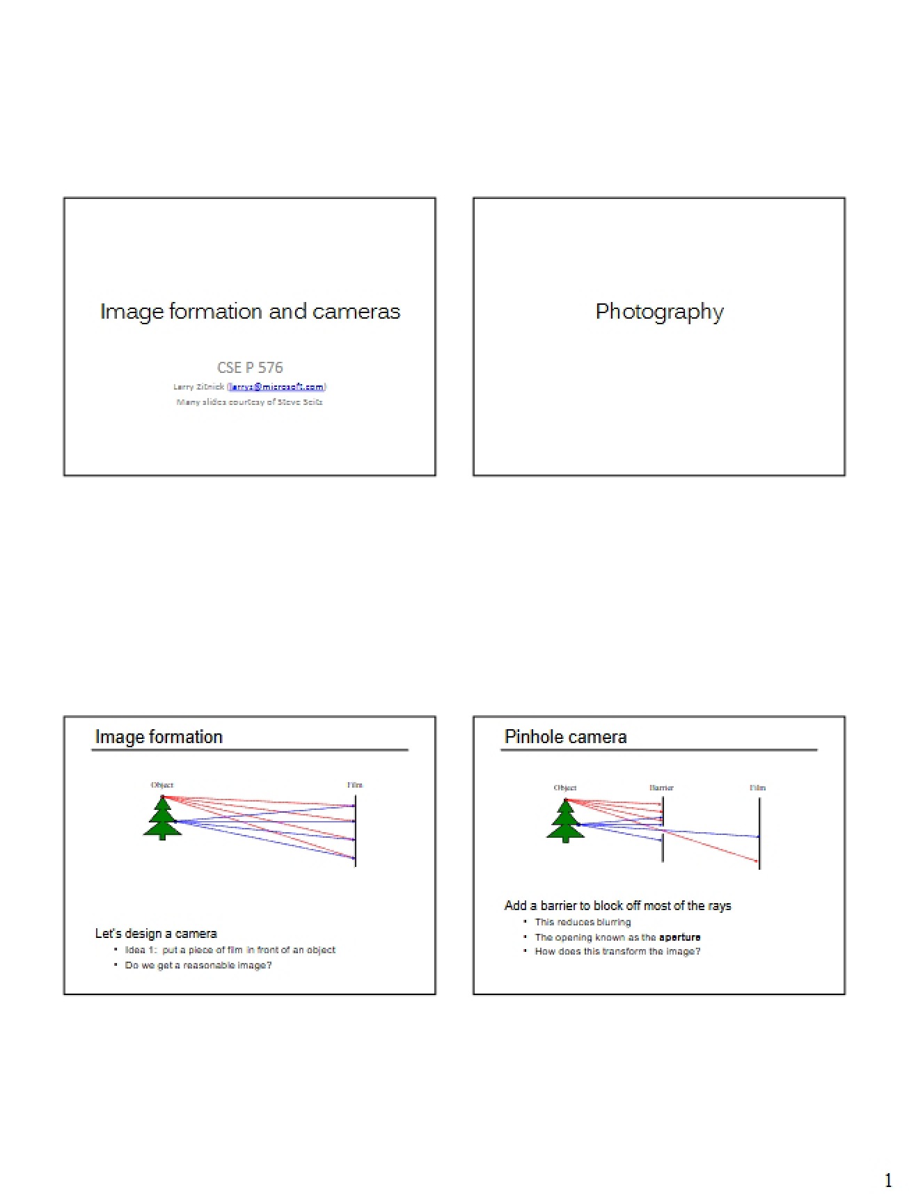Cameras and Image Formation