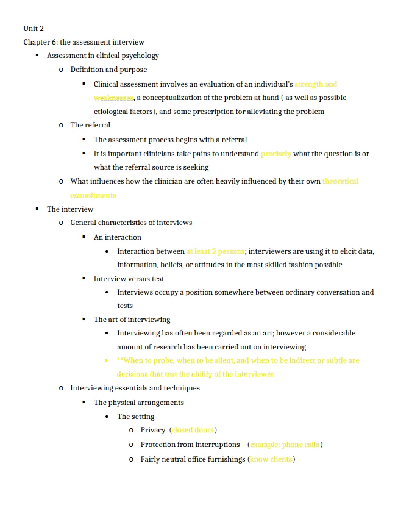 Interview for Psychological Assessment
