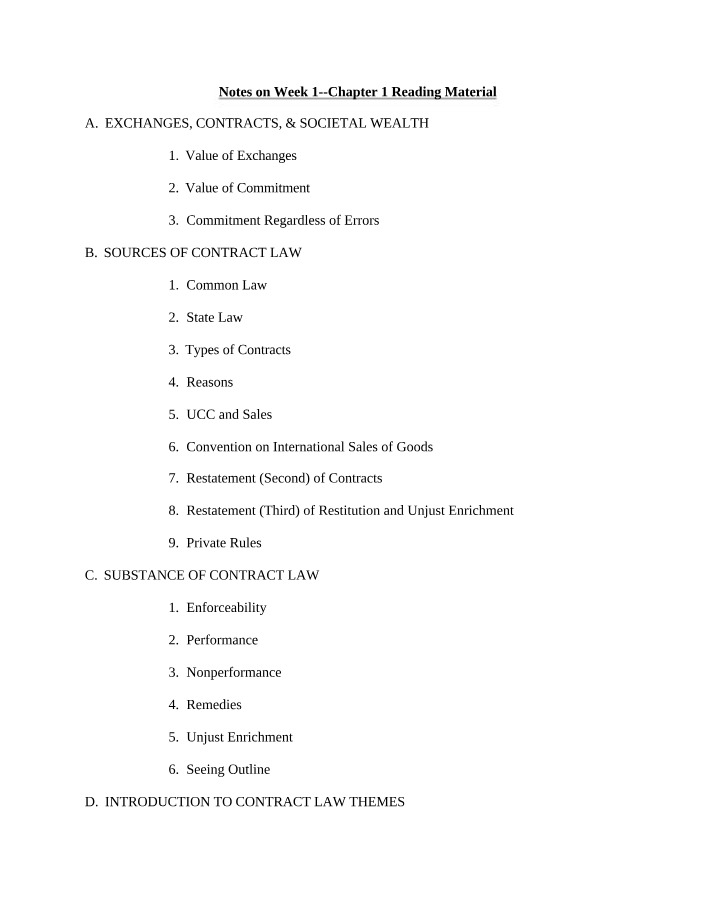 Week 1 Notes - Chapter 1 Reading Material