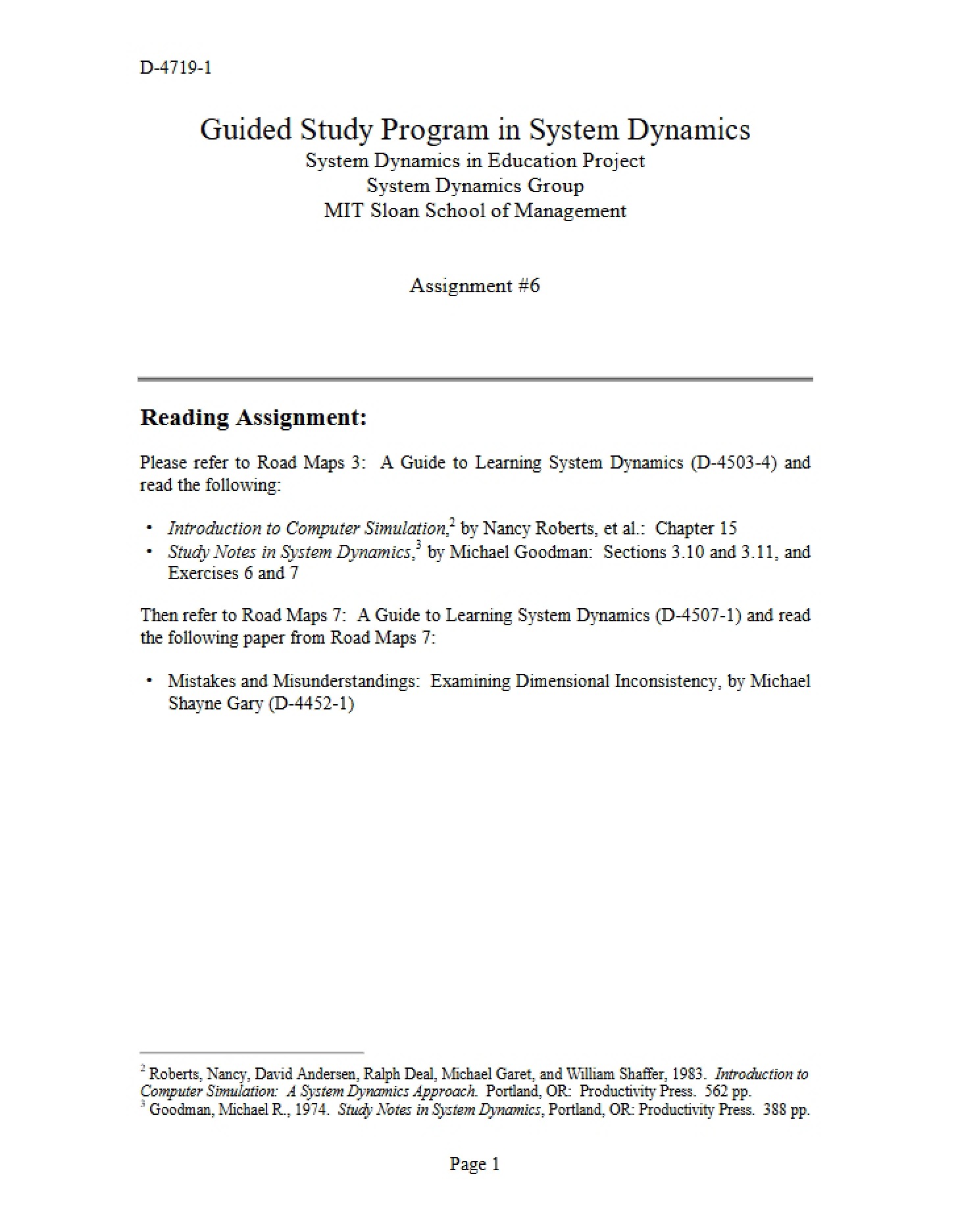 System Dynamics Guided Study
