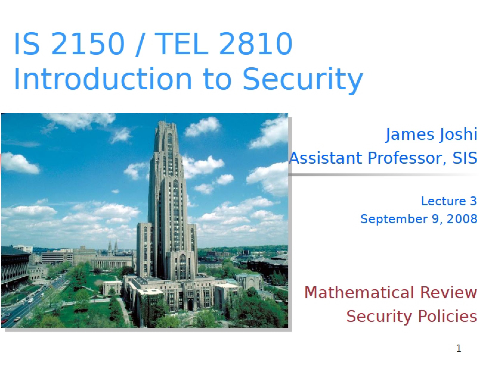 Security Class Lectures
